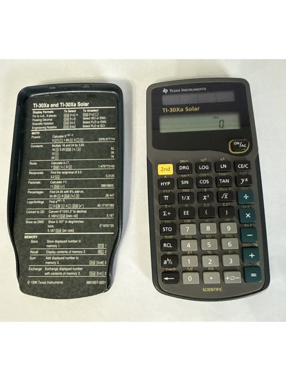 Vintage Texas Instruments TI-30xa Solar Calculator WORKS